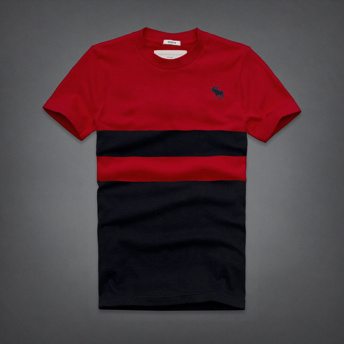 Abercrombie Fitch Hombres De Cuello Redondo Gaza Corto Remera AF5732